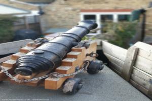 cannon of shed - HMS Wandsworth, Greater London