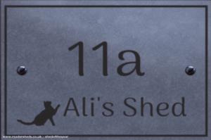 Plaque of shed - Ali, Lancashire