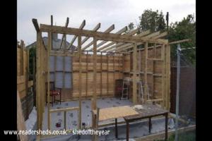 Front view frame of shed - JD's, Isle of Anglesey