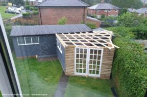 Extension in progress. of shed - DREI ECKE CLUB, North Yorkshire