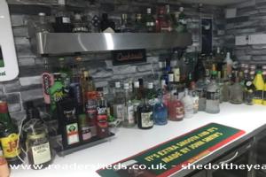 Back bar of shed - Whitehouse Bar and Grill, Northumberland