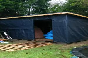 Outside pre cladding of shed - The pallet place, Derbyshire
