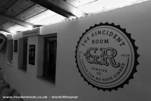 Gincident Wall graphic of shed - The Gincident Room, Cornwall