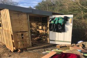 Door on early stages of shed - Allotment playden, Surrey