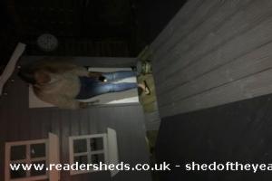 Painting at night of shed - Socially Distanced Playhouse , West Yorkshire