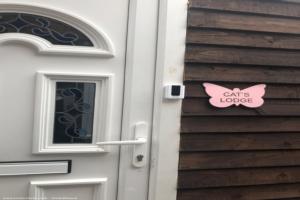 The front door of shed - Cats Lodge, Greater Manchester