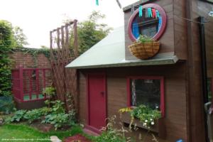 front of shed - Ellie's Den, Northumberland