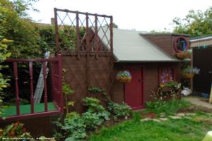 front of shed - Ellie's Den, Northumberland