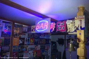 Home-made sound operated Bar sign of shed - The Old Orchard, South Yorkshire