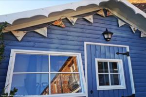 Handmade bunting of shed - Posh Blue Shed, Cumbria