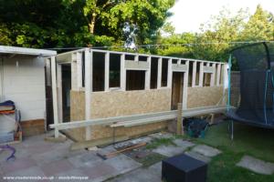 4 walls up of shed - The Yoga Cabin, Essex