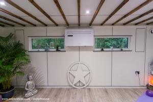 windows and heat source pump of shed - The Yoga Cabin, Essex