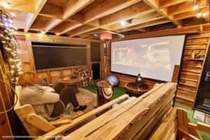 Testing the outdoor cinema of shed - The Yoga Cabin, Essex