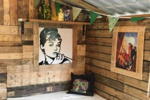 inside with art work of shed - The Pink Flamingo Tiki Bar, West Midlands