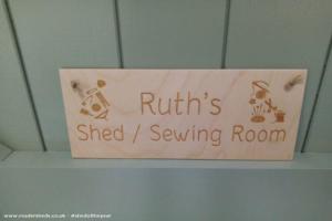 Name plate! of shed - Ruth's Sewing Shed, Cornwall