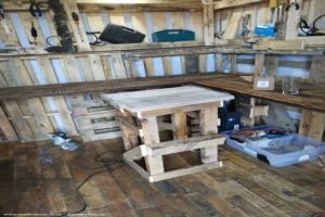 Scaffold board worktops going up of shed - The Pallet Palace, Surrey