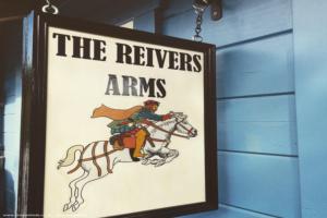 Pub sign I made of shed - The Reivers Arms , Northumberland