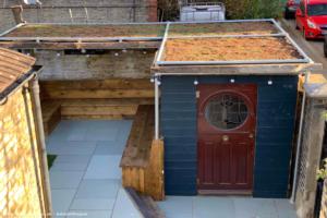 Green roof from above of shed - The Duck and Wolverine, Greater London