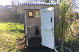 Door open of shed - The loo, Devon