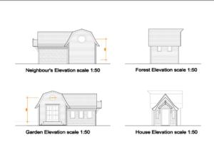 Elevation of shed - Ruth's Shed, Denbighshire