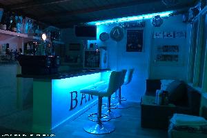 Blue LED lights of shed - Ibiza Bar ..., Lancashire