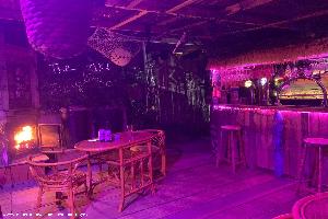 Another photo of the nighttime of shed - The tiki junglebar, Staffordshire