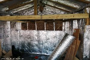 Insulated by finding unwanted insulation on local selling sites of shed - Cheeky monkeys , Nottinghamshire