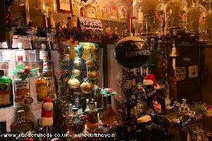 Inside at christmas of shed - The Pegasus Pub, Surrey