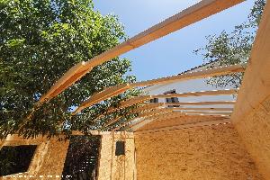 Roof joists fixed in place of shed - The Office, Larnaca