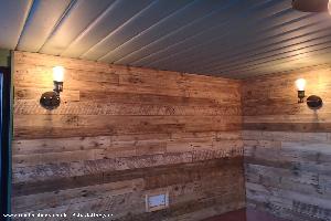 Pallet wood walls of shed - Loveshack, East Riding of Yorkshire