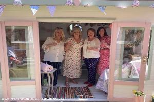 The Girls on the official opening day quaffing their Prosecco of shed - #HuffyHoose, South Lanarkshire