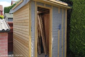 Starting loglap of shed - The Webb, Cheshire West and Chester