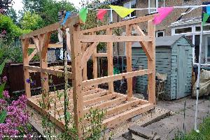 Workshop frame assembled of shed - The Built By Jane Shed, West Yorkshire