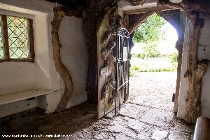 Inside with Door of shed - The Temple of Vaccinia, Gloucestershire