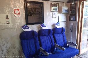 Aircraft Seats (from a BA 747) of shed - AJ's, Hertfordshire