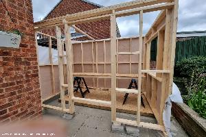 How it started.Frame of shed - Work Life Balanced, South Yorkshire