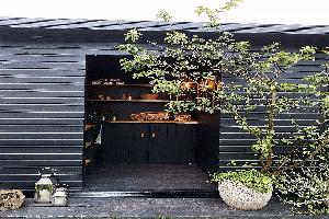 Front view - kitchen wing of shed - The Haar Hut, Aberdeenshire