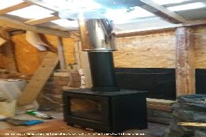 Fitting the Stove of shed - The Cabin, Durham