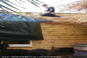 Tiling the Roof of shed - The Cabin, Durham
