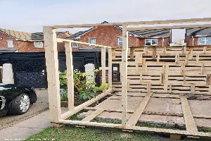 Pallet construction of shed - Relax retreat, Merseyside
