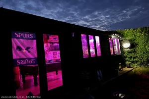 night time of shed - Soyleys Bar, Great Kingshill, Bucks