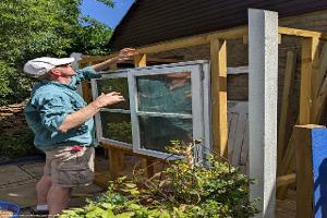 The window goes in of shed - The Nott Shed, Oxfordshire