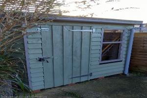 Front View of shed - The Lawnmower's Gotta Go Somewhere, Gloucestershire