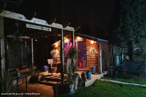 Outside Night time of shed - Squirrel Bar , Staffordshire
