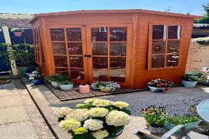 Summerhouse built of shed - Andie’s Peace Retreat, Lancashire