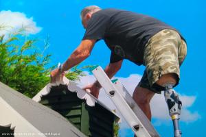 Installing the bird house of shed - Pop's Shed, Leicestershire
