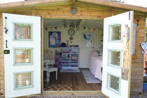Open Doors of shed - The Dream Shed, North Lincolnshire