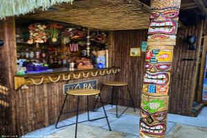 Tiki totem of shed - The Norfolk Tiki Bar, Norfolk